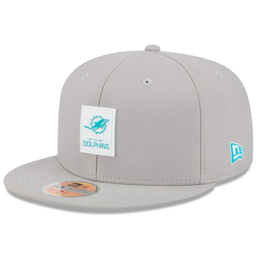 Miami Dolphins New Era 2025 Sideline 59FIFTY Fitted Hat - Gray - NFL