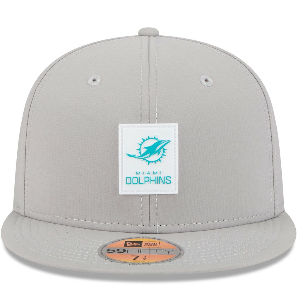 Miami Dolphins New Era 2025 Sideline 59FIFTY Fitted Hat - Gray - NFL