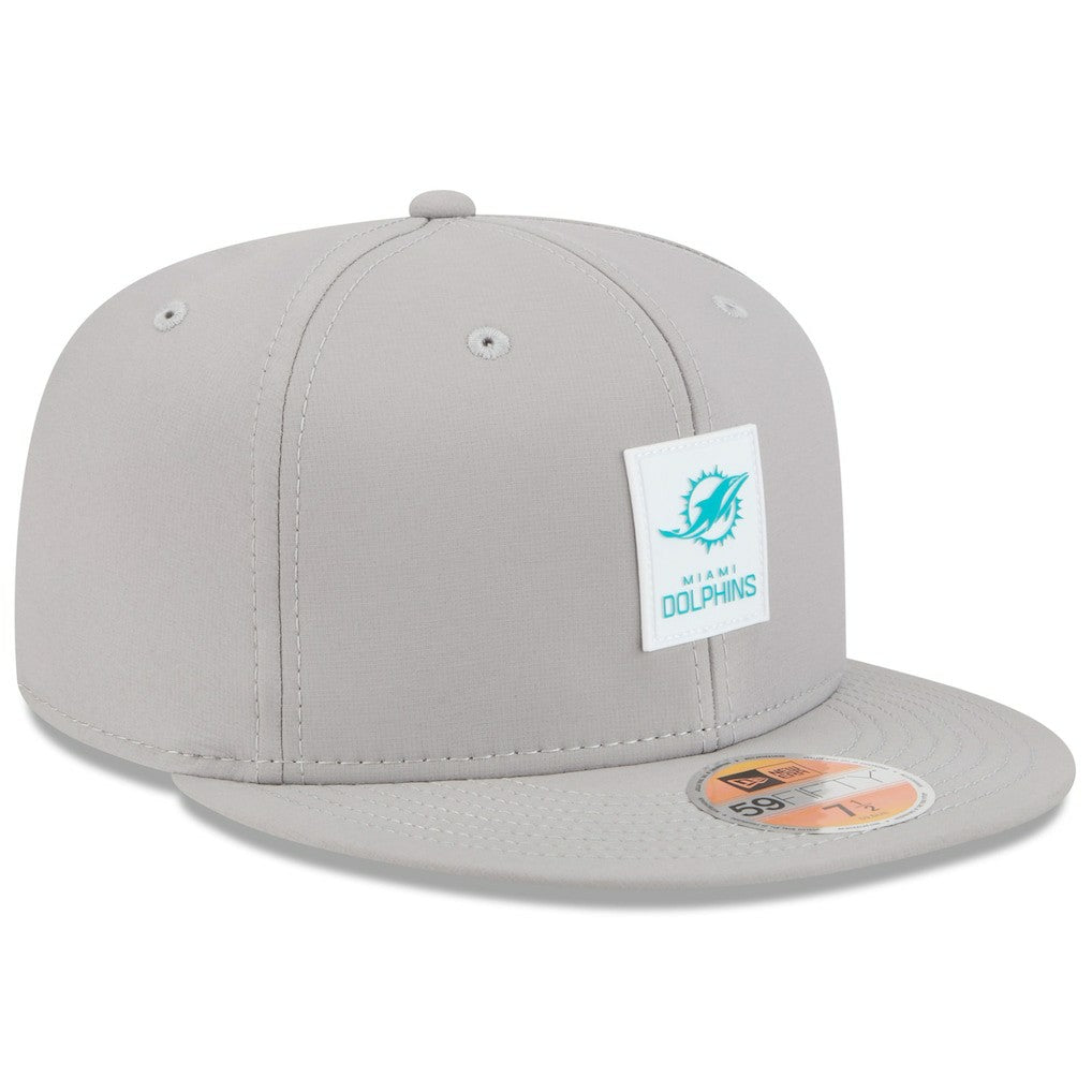 Miami Dolphins New Era 2025 Sideline 59FIFTY Fitted Hat - Gray - NFL