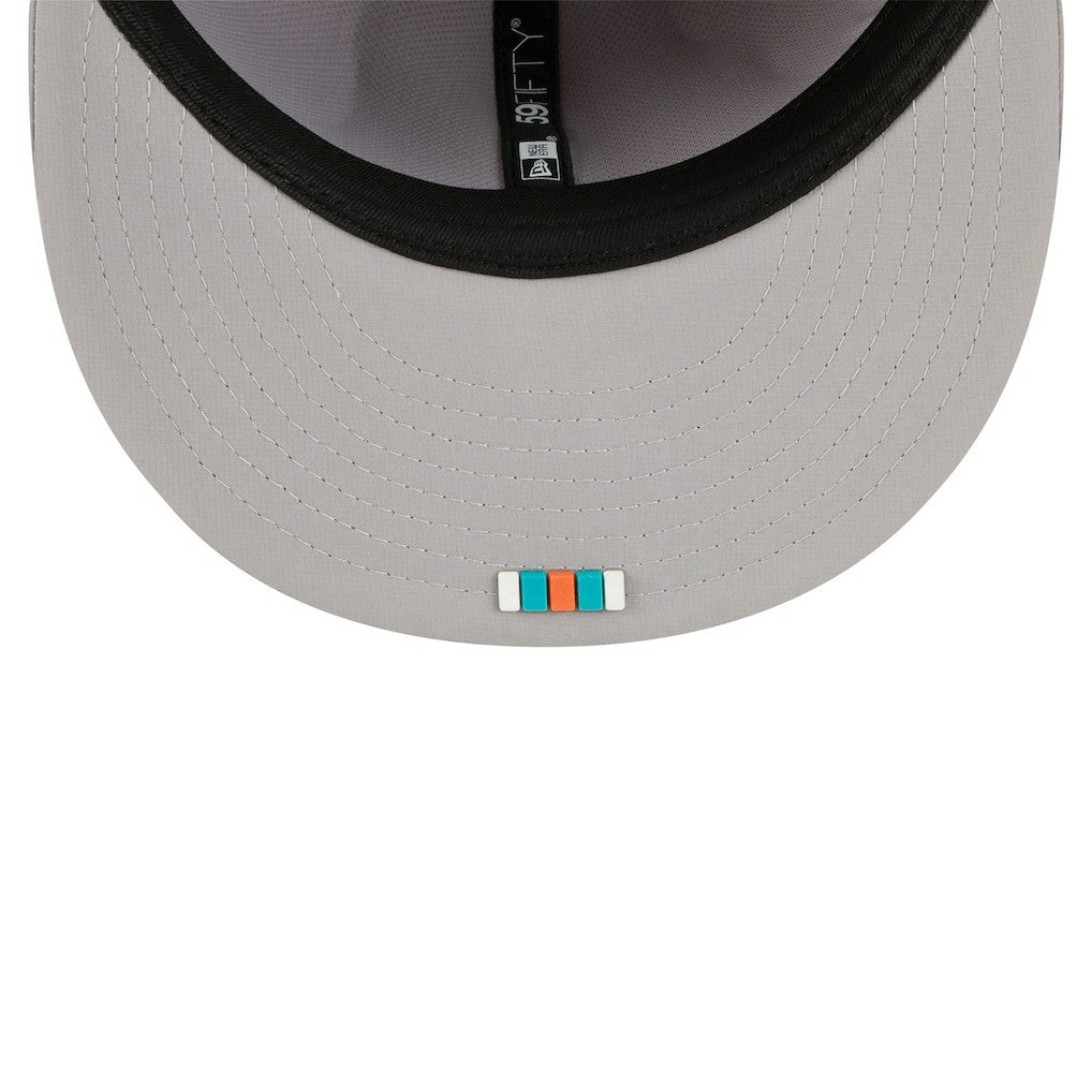 Miami Dolphins New Era 2025 Sideline 59FIFTY Fitted Hat - Gray - NFL