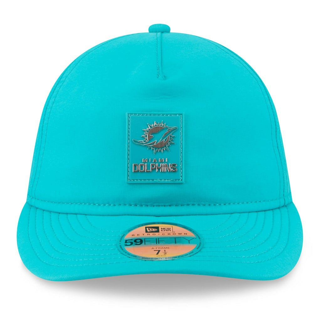 Miami Dolphins New Era 2025 Sideline Retro Crown 59FIFTY Fitted Hat - Aqua - NFL