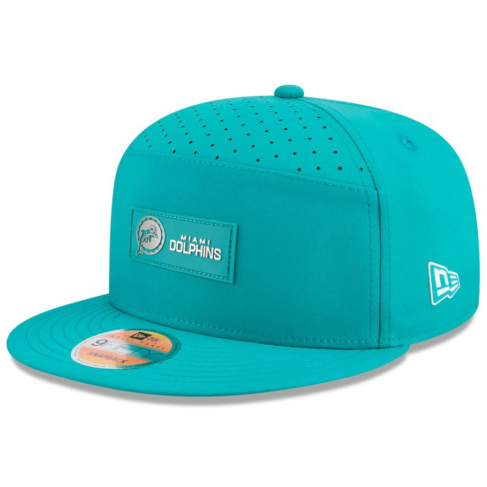 Miami Dolphins New Era 2025 Sideline Throwback Split Panel 9FIFTY Snapback Hat - Aqua - NFL
