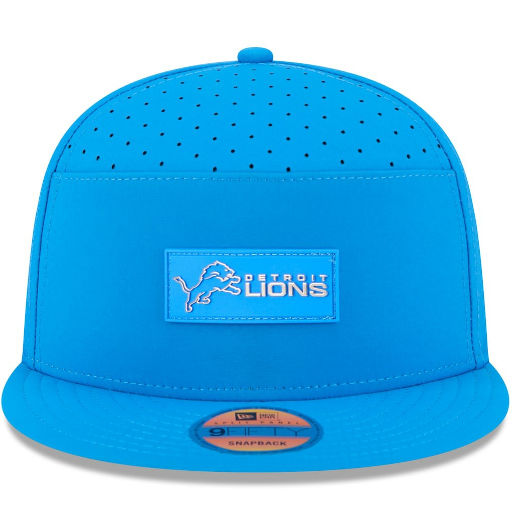 Detroit Lions New Era 2025 Sideline Split Panel 9FIFTY Snapback Hat - Blue - NFL