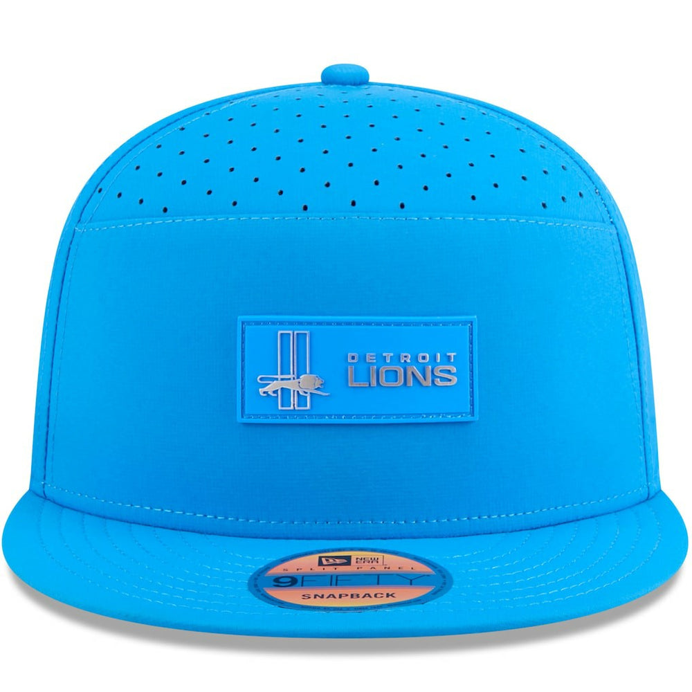Detroit Lions New Era 2025 Sideline Throwback Split Panel 9FIFTY Snapback Hat - Blue - NFL