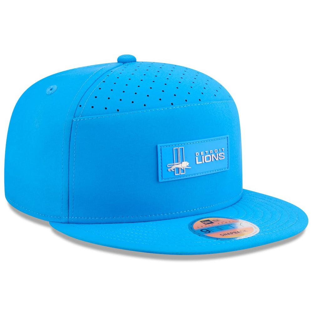 Detroit Lions New Era 2025 Sideline Throwback Split Panel 9FIFTY Snapback Hat - Blue - NFL