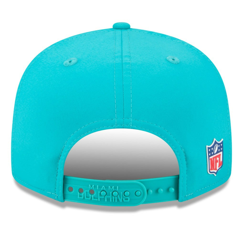 Miami Dolphins New Era 2025 Sideline Split Panel 9FIFTY Snapback Hat - Aqua - NFL