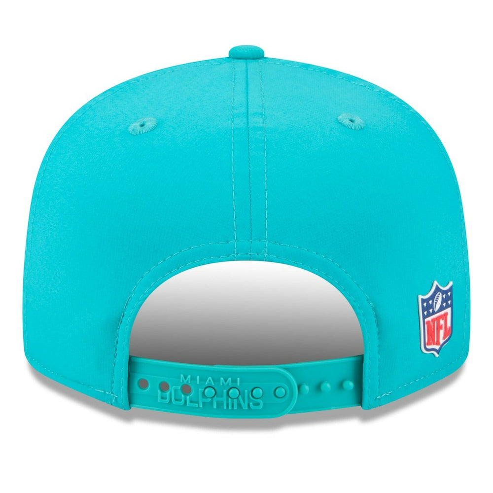Miami Dolphins New Era 2025 Sideline Split Panel 9FIFTY Snapback Hat - Aqua - NFL