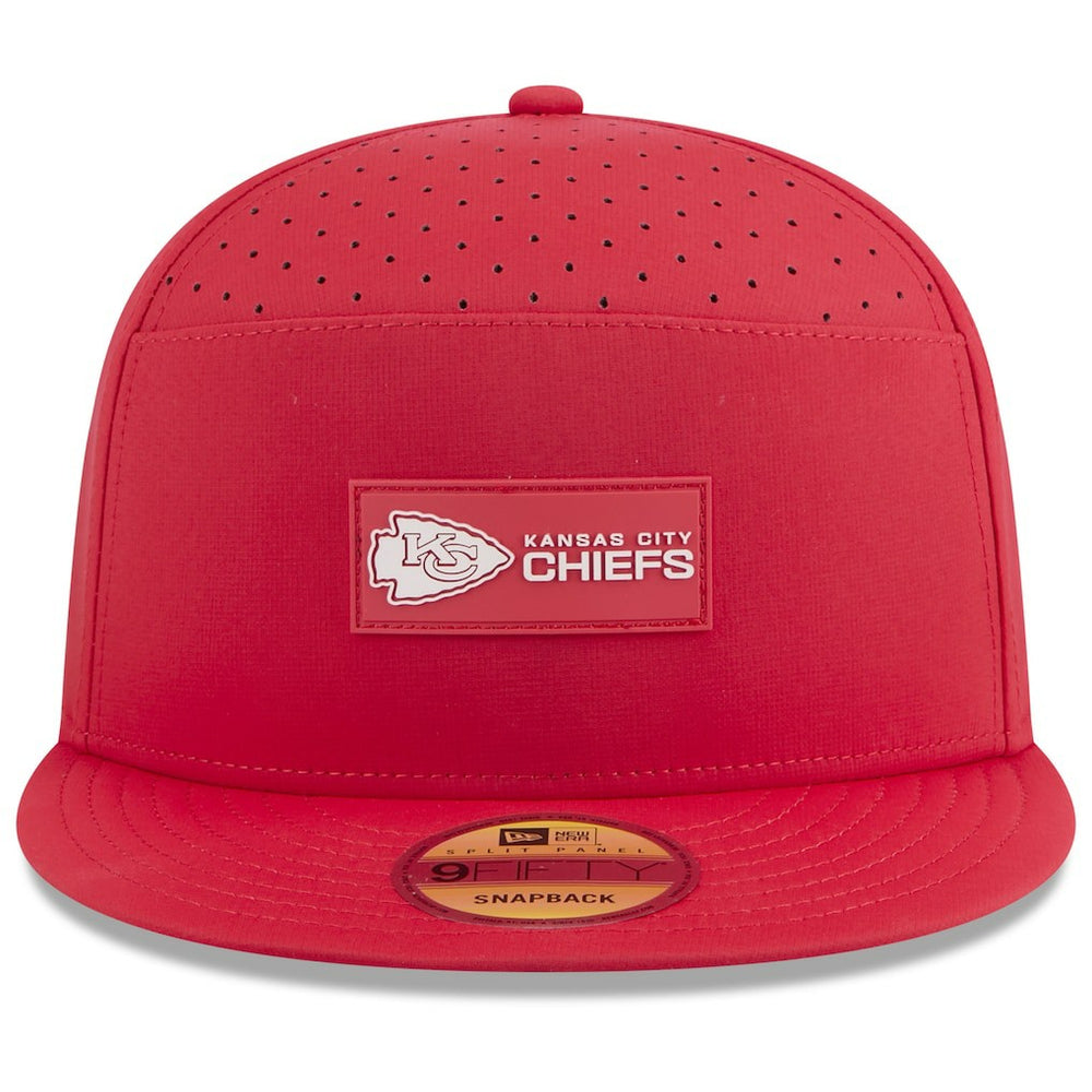 Kansas City Chiefs New Era 2025 Sideline Split Panel 9FIFTY Snapback Hat - Red - NFL