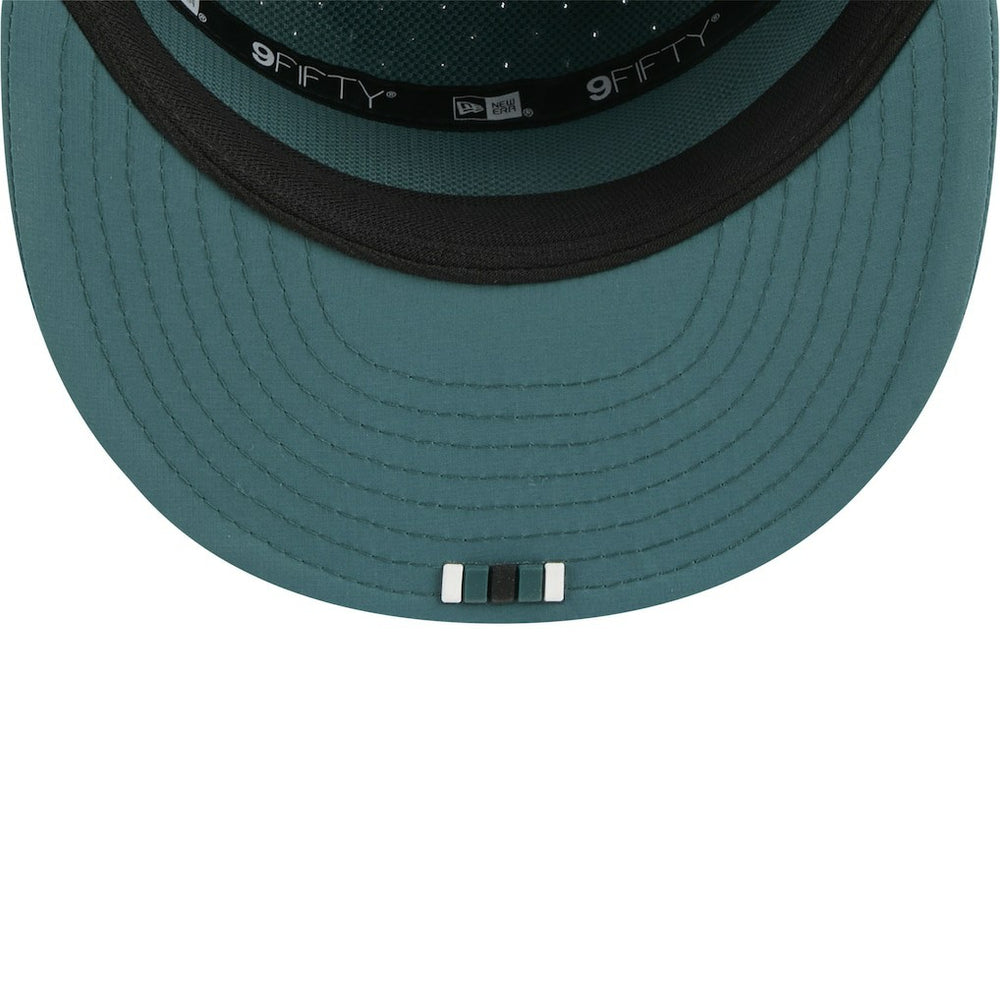 Philadelphia Eagles New Era 2025 Sideline Split Panel 9FIFTY Snapback Hat - Midnight Green - NFL