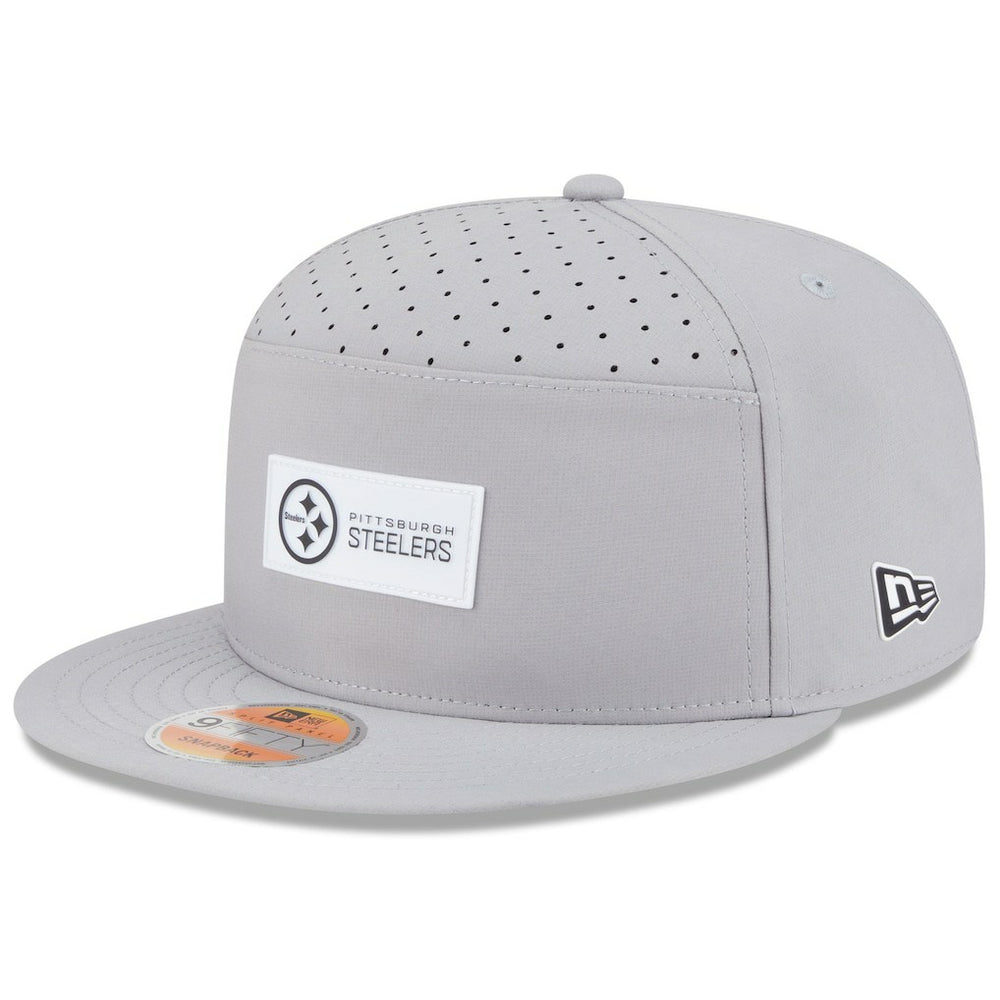 Pittsburgh Steelers New Era 2025 Sideline Split Panel 9FIFTY Snapback Hat - Gray - NFL