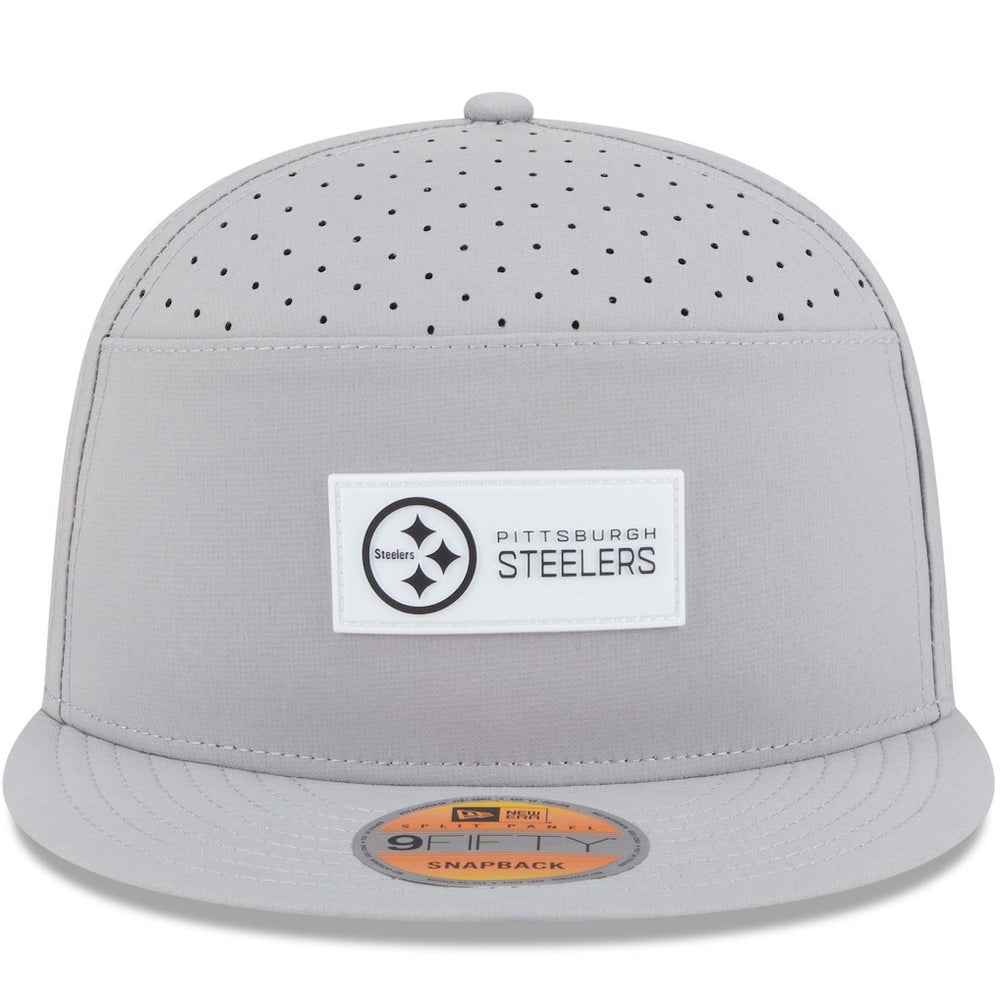 Pittsburgh Steelers New Era 2025 Sideline Split Panel 9FIFTY Snapback Hat - Gray - NFL