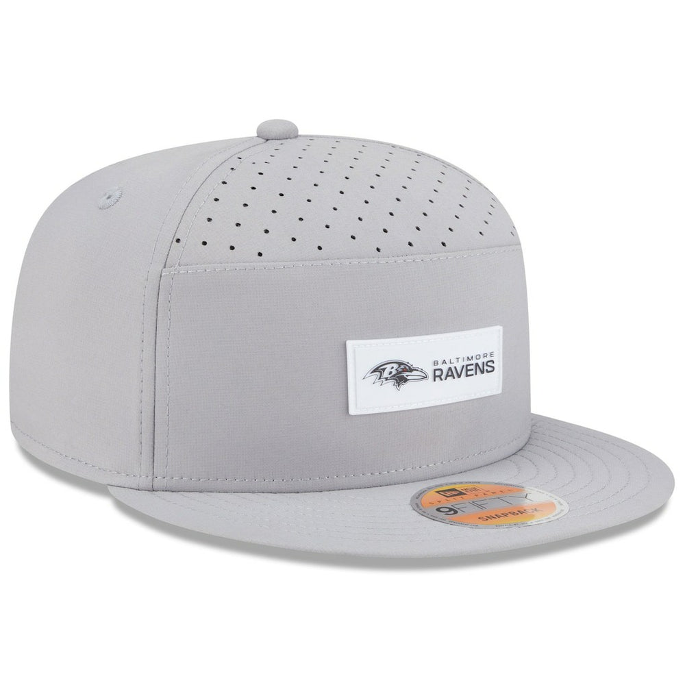 Baltimore Ravens New Era 2025 Sideline Split Panel 9FIFTY Snapback Hat - Gray - NFL