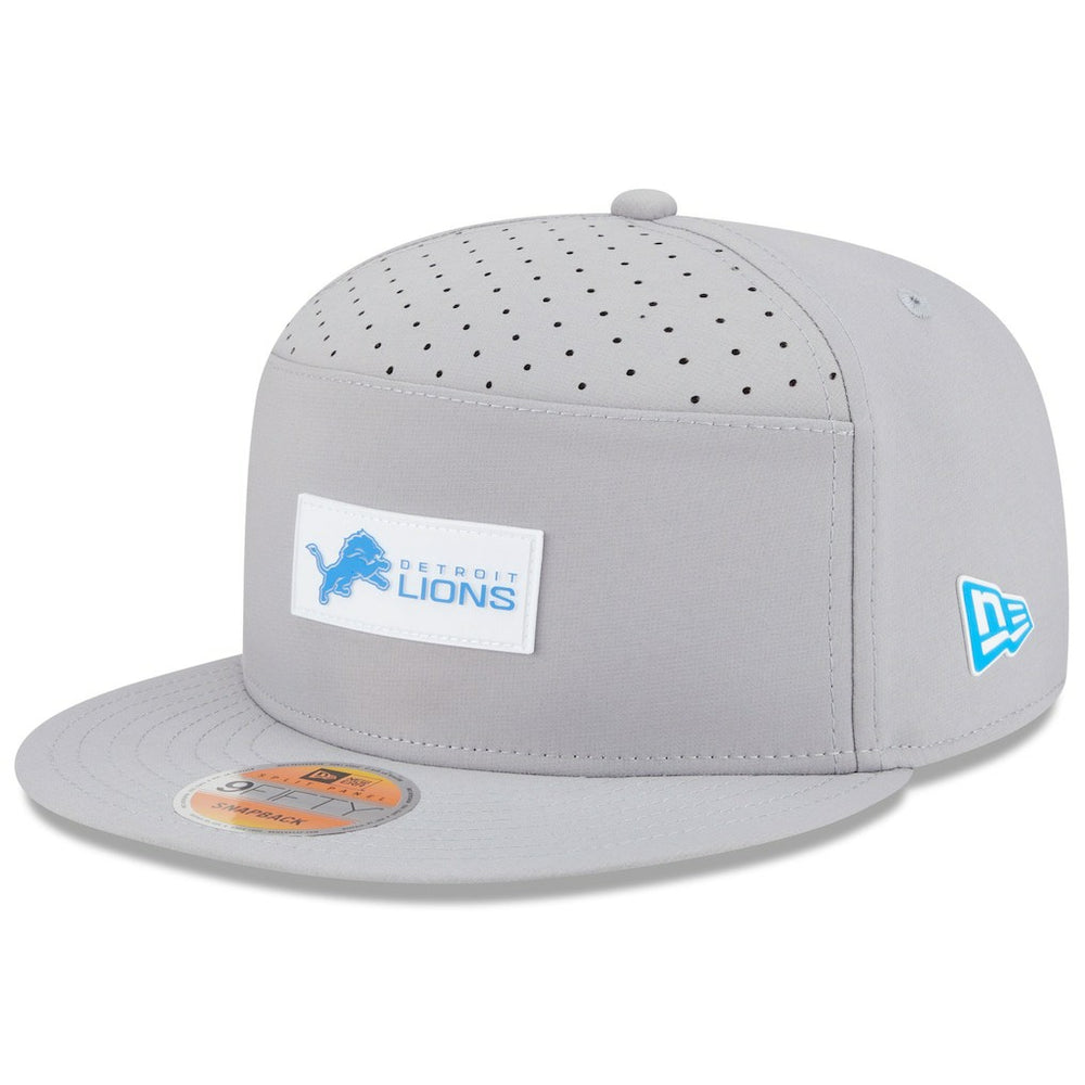 Detroit Lions New Era 2025 Sideline Split Panel 9FIFTY Snapback Hat - Gray - NFL