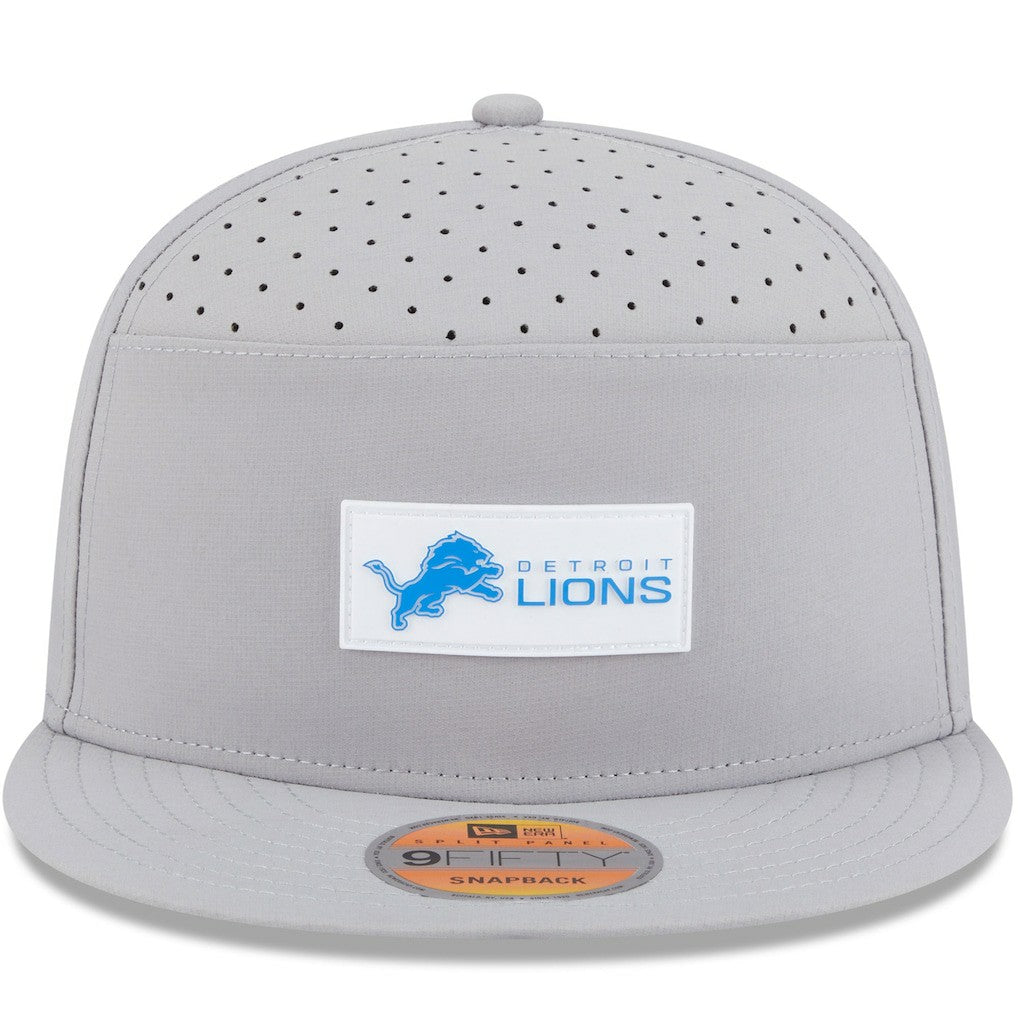 Detroit Lions New Era 2025 Sideline Split Panel 9FIFTY Snapback Hat - Gray - NFL