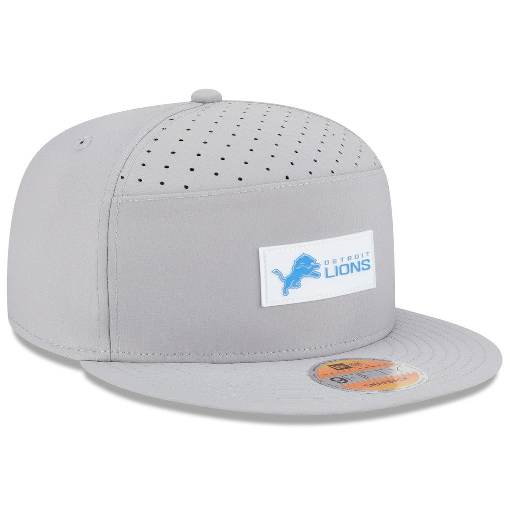 Detroit Lions New Era 2025 Sideline Split Panel 9FIFTY Snapback Hat - Gray - NFL