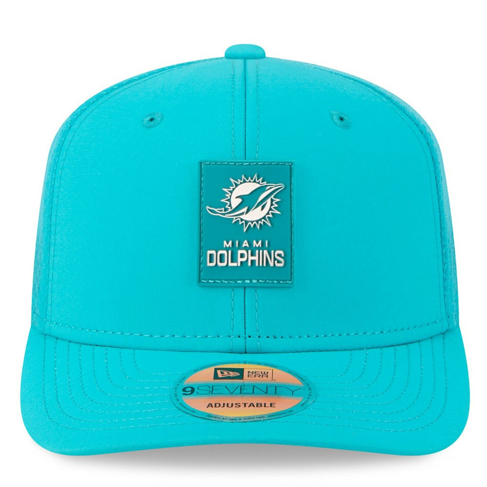 Miami Dolphins New Era 2025 Sideline 9SEVENTY Trucker Adjustable Hat - Aqua - NFL