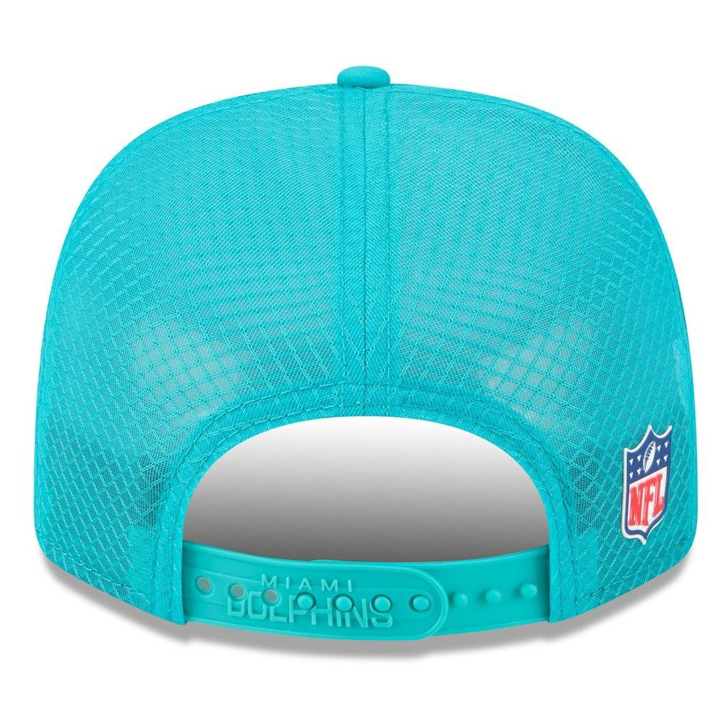 Miami Dolphins New Era 2025 Sideline 9SEVENTY Trucker Adjustable Hat - Aqua - NFL