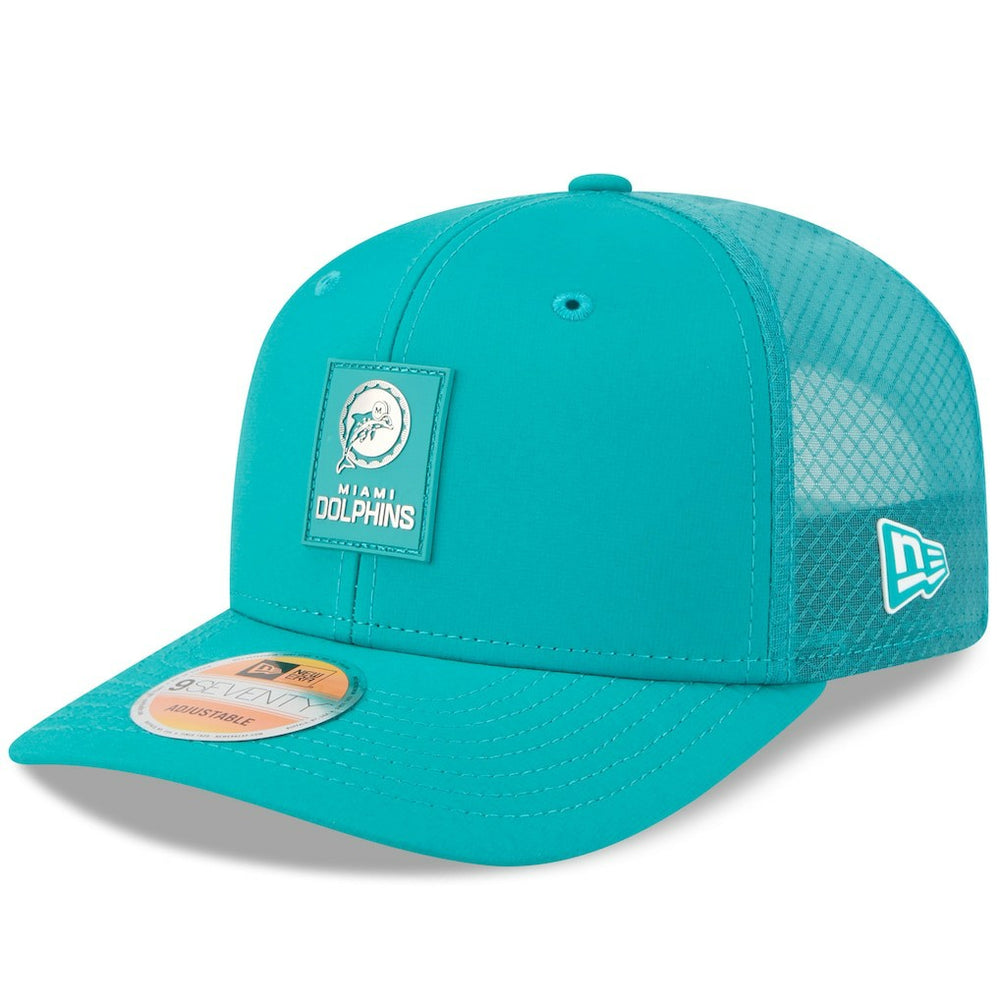 Miami Dolphins New Era 2025 Sideline Throwback 9SEVENTY Trucker Adjustable Hat - Aqua - NFL