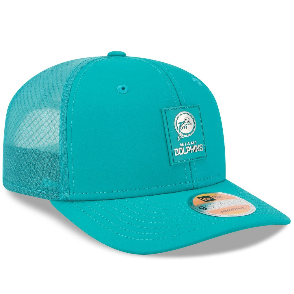 Miami Dolphins New Era 2025 Sideline Throwback 9SEVENTY Trucker Adjustable Hat - Aqua - NFL