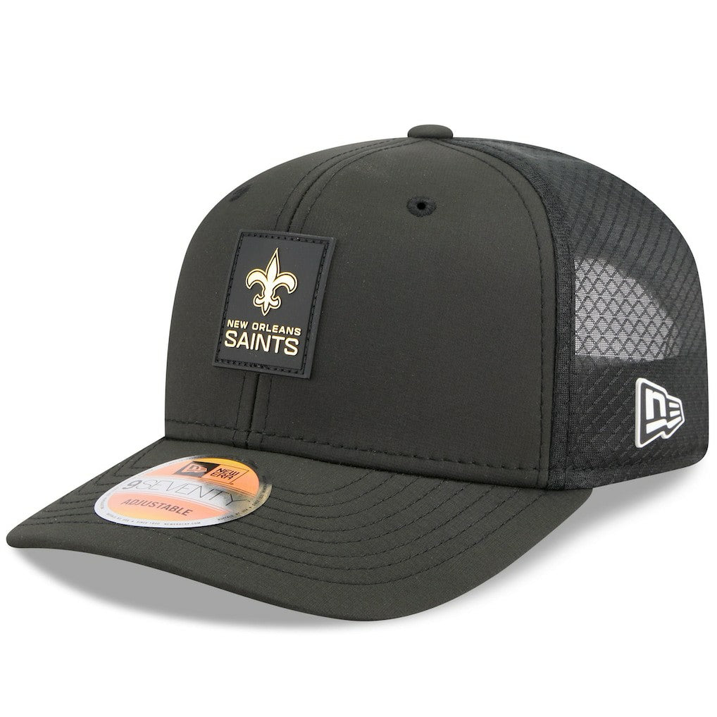 New Orleans Saints New Era 2025 Sideline 9SEVENTY Trucker Adjustable Hat - Black - NFL