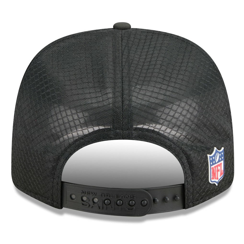 New Orleans Saints New Era 2025 Sideline 9SEVENTY Trucker Adjustable Hat - Black - NFL