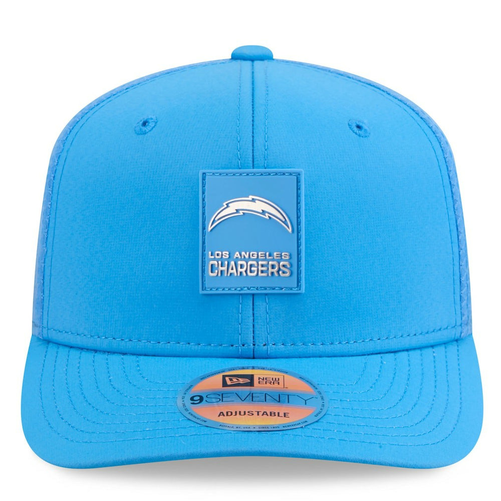 Los Angeles Chargers New Era 2025 Sideline 9SEVENTY Trucker Adjustable Hat - Powder Blue - NFL