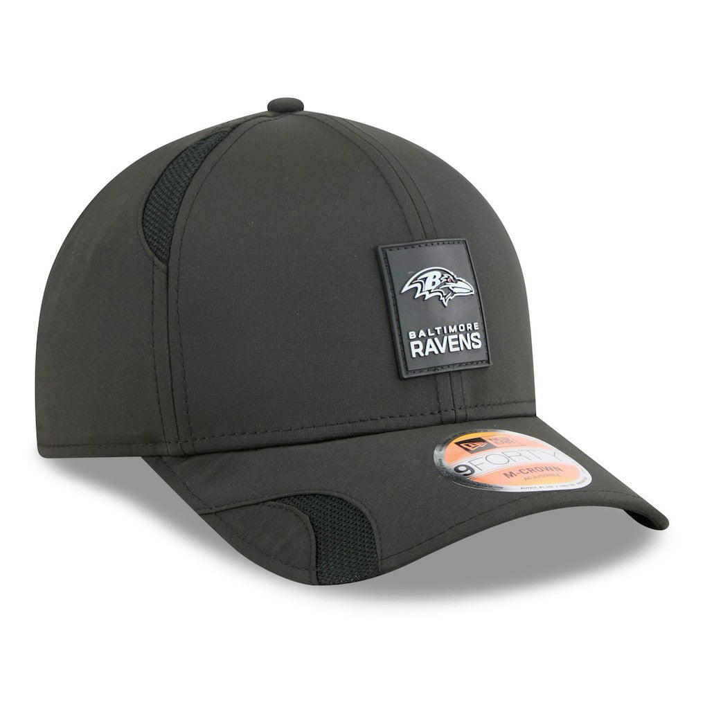Baltimore Ravens New Era 2025 Sideline M-Crown 9FORTY Adjustable Hat - Black - NFL