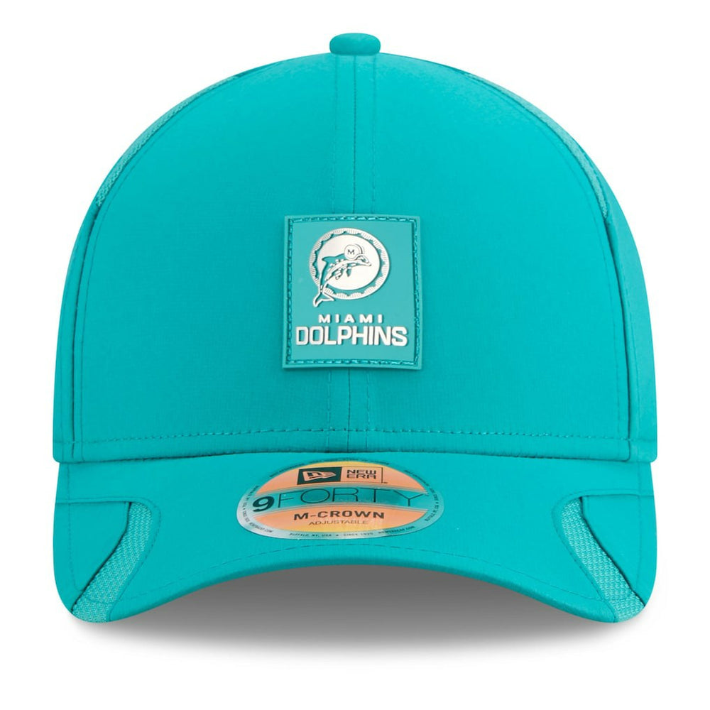Miami Dolphins New Era 2025 Sideline Throwback M-Crown 9FORTY Adjustable Hat - Aqua - NFL