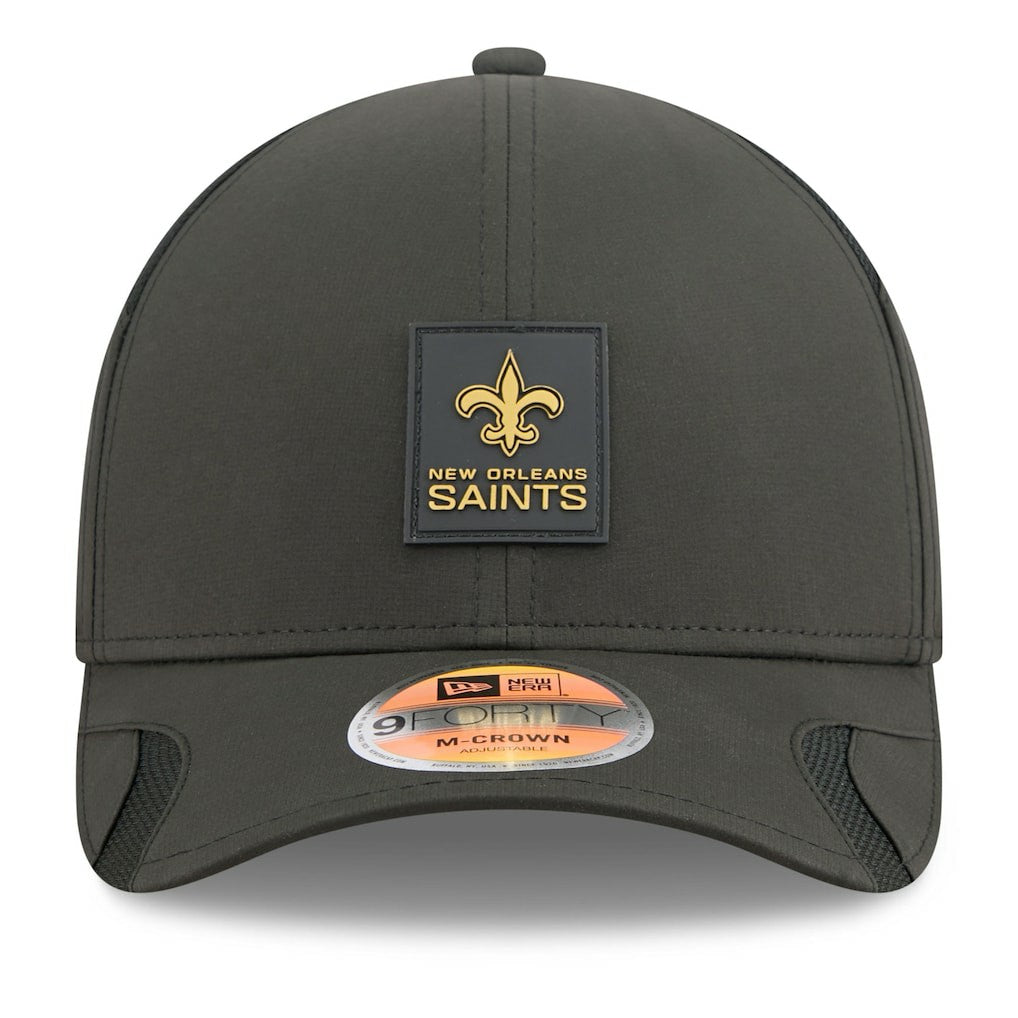 New Orleans Saints New Era 2025 Sideline M-Crown 9FORTY Adjustable Hat - Black - NFL