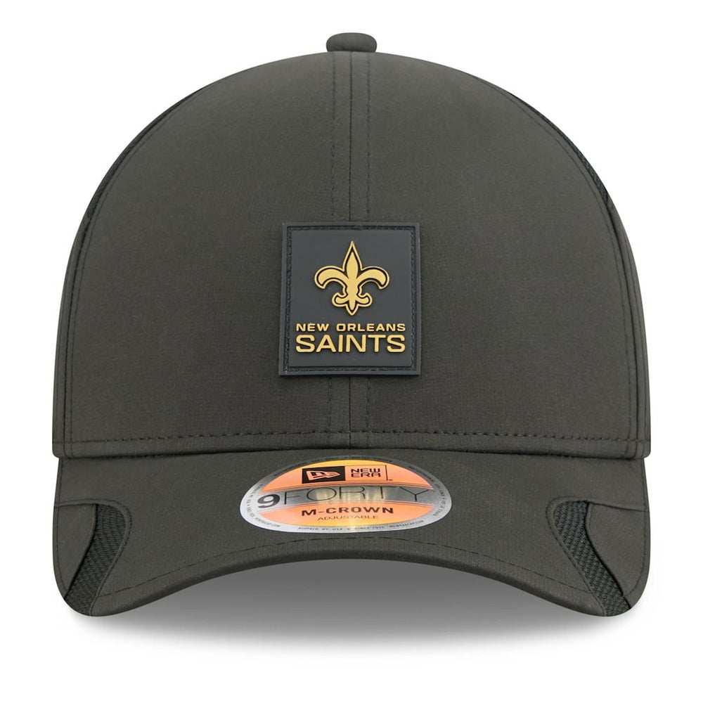 New Orleans Saints New Era 2025 Sideline M-Crown 9FORTY Adjustable Hat - Black - NFL