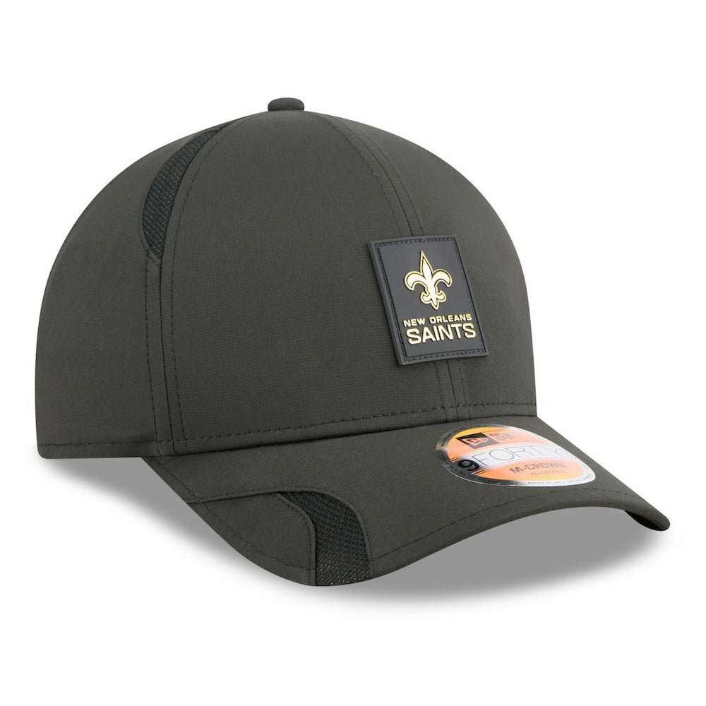 New Orleans Saints New Era 2025 Sideline M-Crown 9FORTY Adjustable Hat - Black - NFL