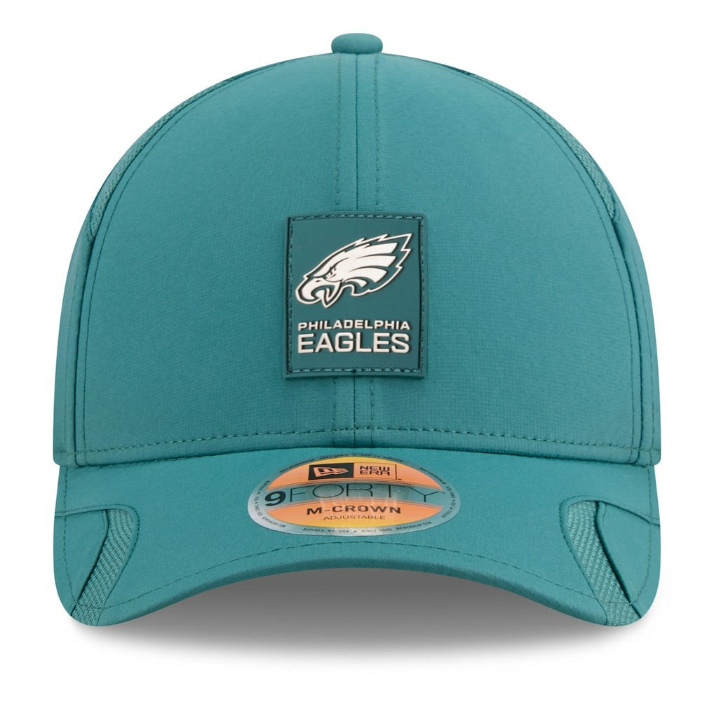 Philadelphia Eagles New Era 2025 Sideline M-Crown 9FORTY Adjustable Hat - Midnight Green - NFL