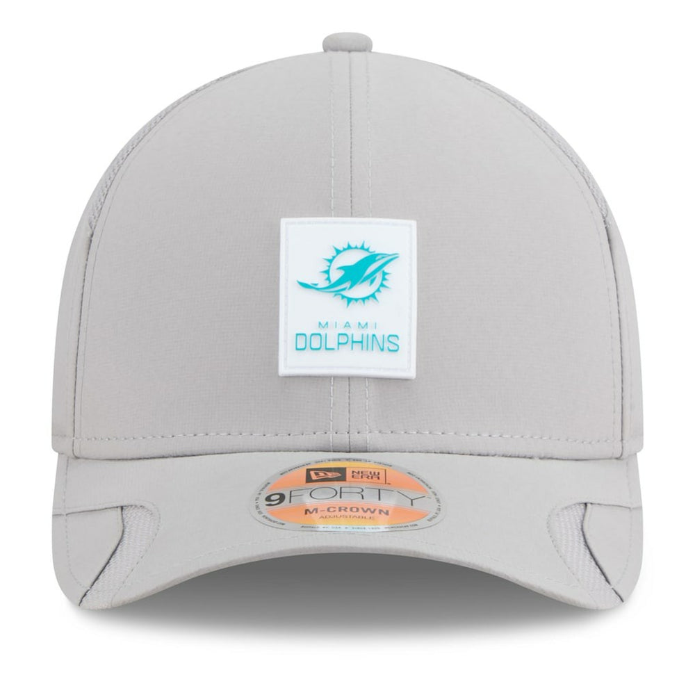Miami Dolphins New Era 2025 Sideline M-Crown 9FORTY Adjustable Hat - Gray - NFL
