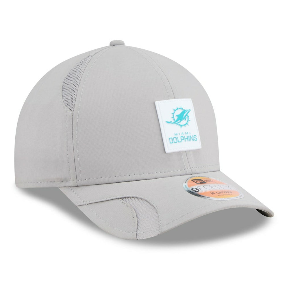 Miami Dolphins New Era 2025 Sideline M-Crown 9FORTY Adjustable Hat - Gray - NFL