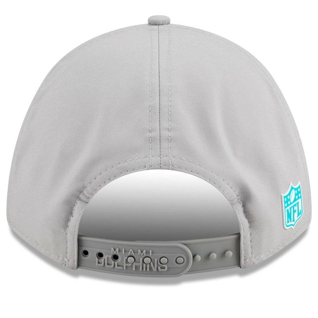 Miami Dolphins New Era 2025 Sideline M-Crown 9FORTY Adjustable Hat - Gray - NFL