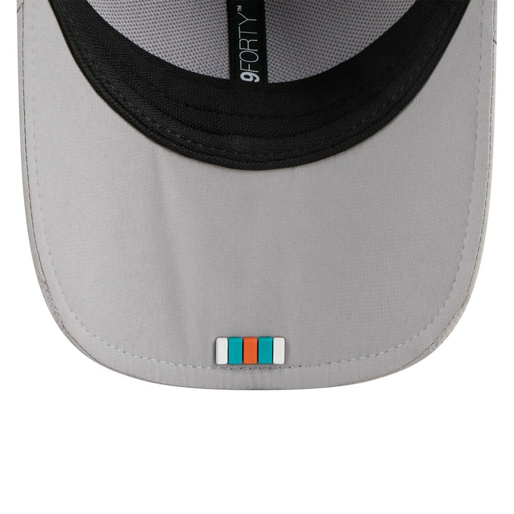 Miami Dolphins New Era 2025 Sideline M-Crown 9FORTY Adjustable Hat - Gray - NFL
