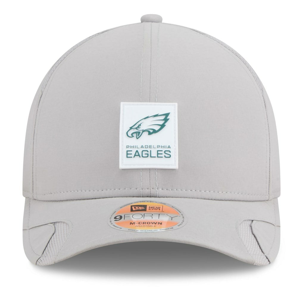 Philadelphia Eagles New Era 2025 Sideline M-Crown 9FORTY Adjustable Hat - Gray - NFL