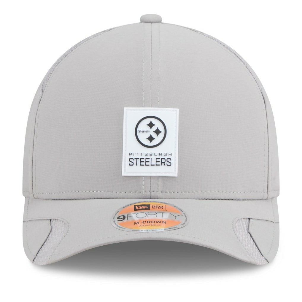 Pittsburgh Steelers New Era 2025 Sideline M-Crown 9FORTY Adjustable Hat - Gray - NFL