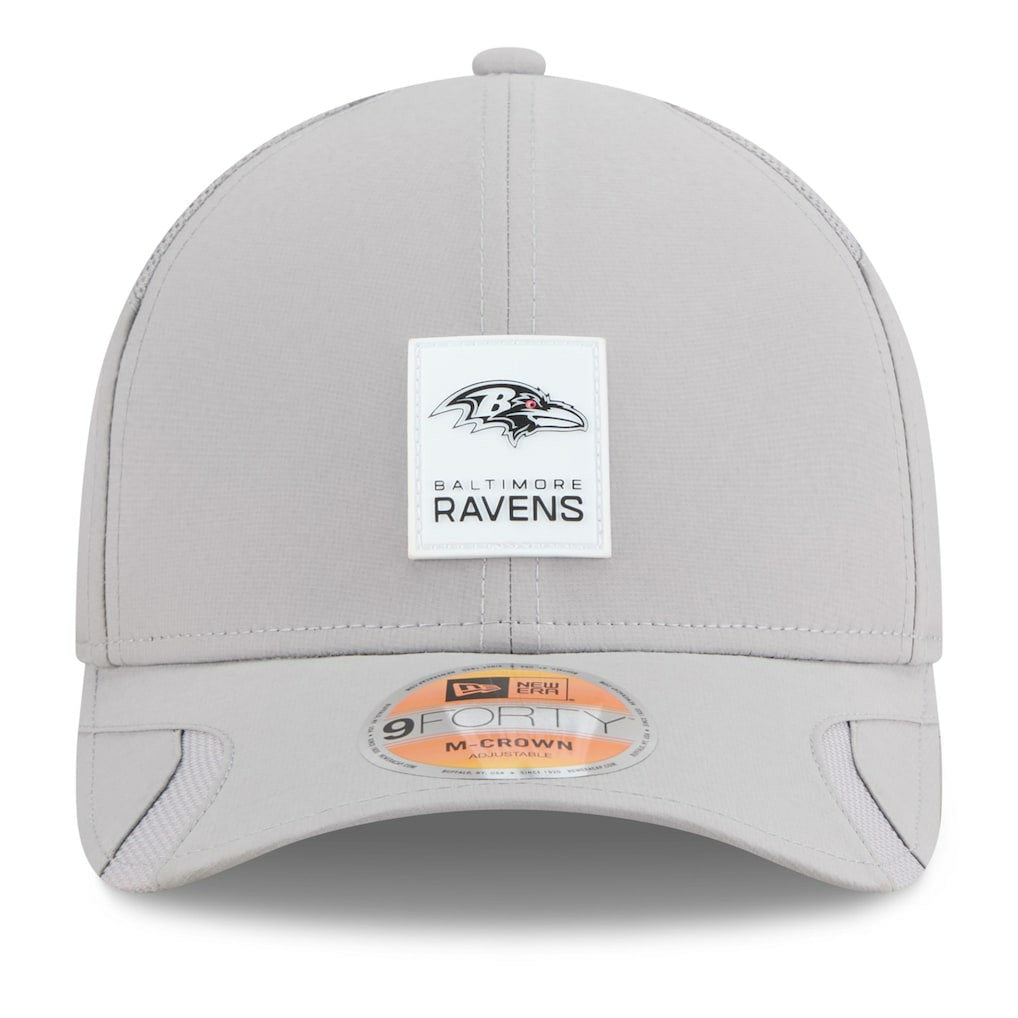 Baltimore Ravens New Era 2025 Sideline M-Crown 9FORTY Adjustable Hat - Gray - NFL