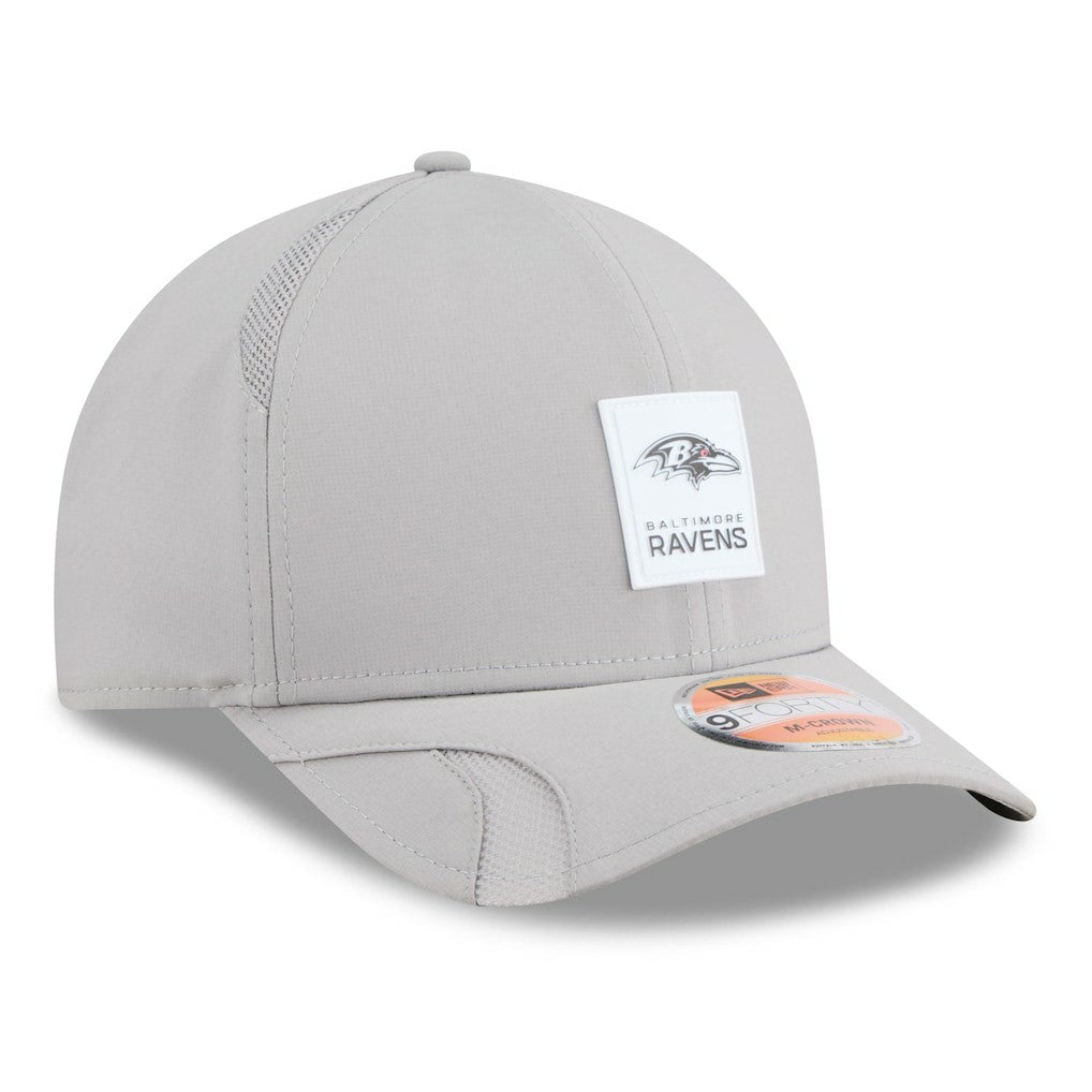 Baltimore Ravens New Era 2025 Sideline M-Crown 9FORTY Adjustable Hat - Gray - NFL