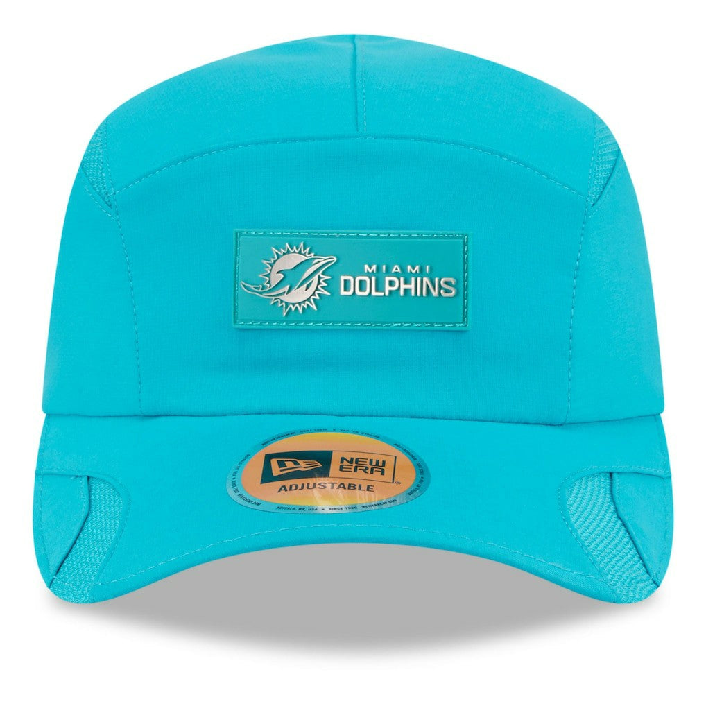 Miami Dolphins New Era 2025 Sideline Runner Adjustable Hat - Aqua - NFL