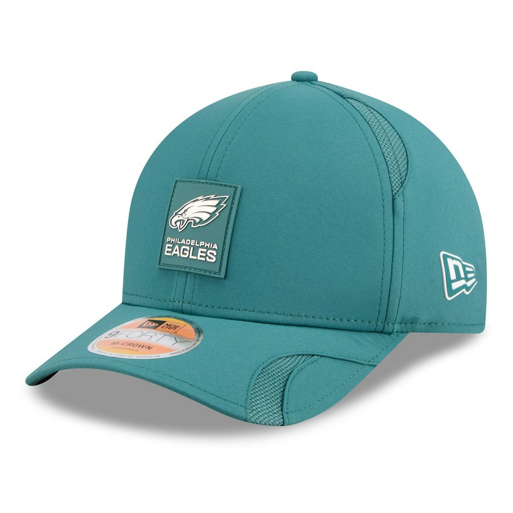 Philadelphia Eagles New Era Youth 2025 Sideline M-Crown 9FORTY Adjustable Hat - Midnight Green - NFL