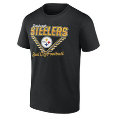 Pittsburgh Steelers Steel City Football T-Shirt - Black - NFL