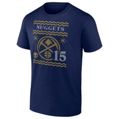 Nikola Jokic Denver Nuggets Ugly Sweater Name & Number T-Shirt Navy