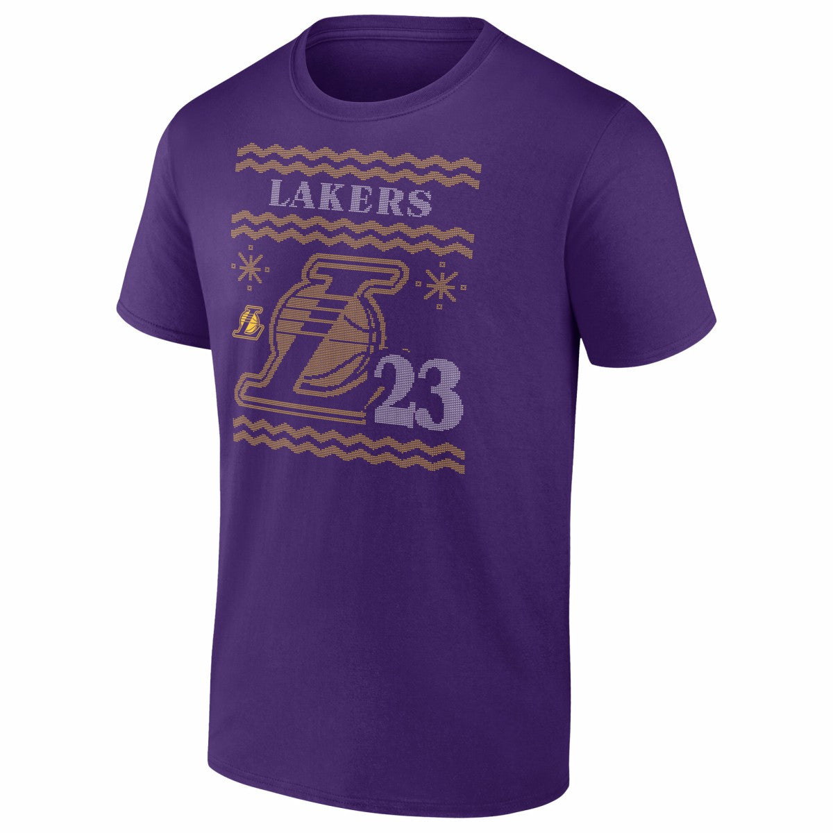 LeBron James Los Angeles Lakers Ugly Sweater Name & Number T-Shirt Purple