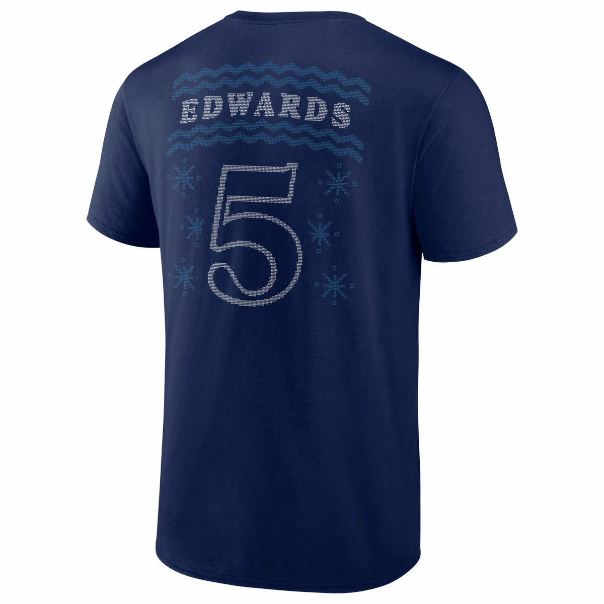 Anthony Edwards Minnesota Timberwolves Ugly Sweater Name & Number T-Shirt Navy