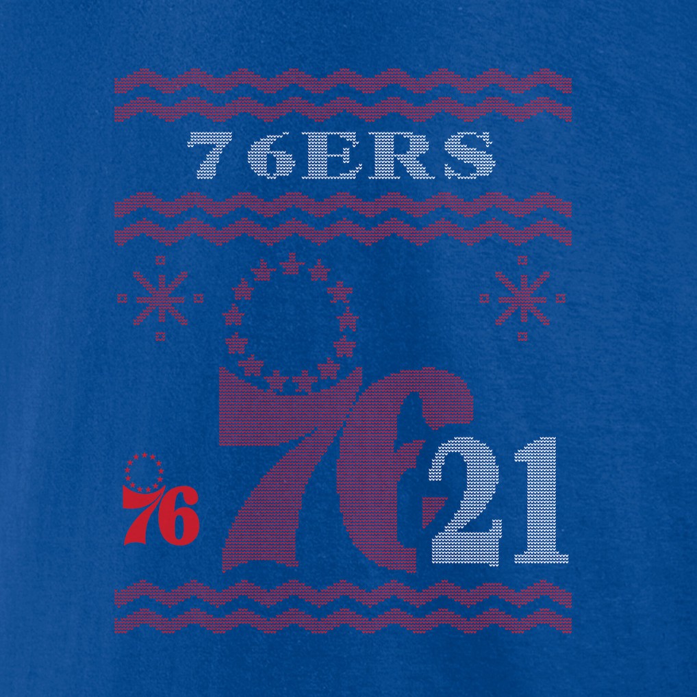 Joel Embiid Philadelphia 76ers Ugly Sweater Name & Number T-Shirt Royal