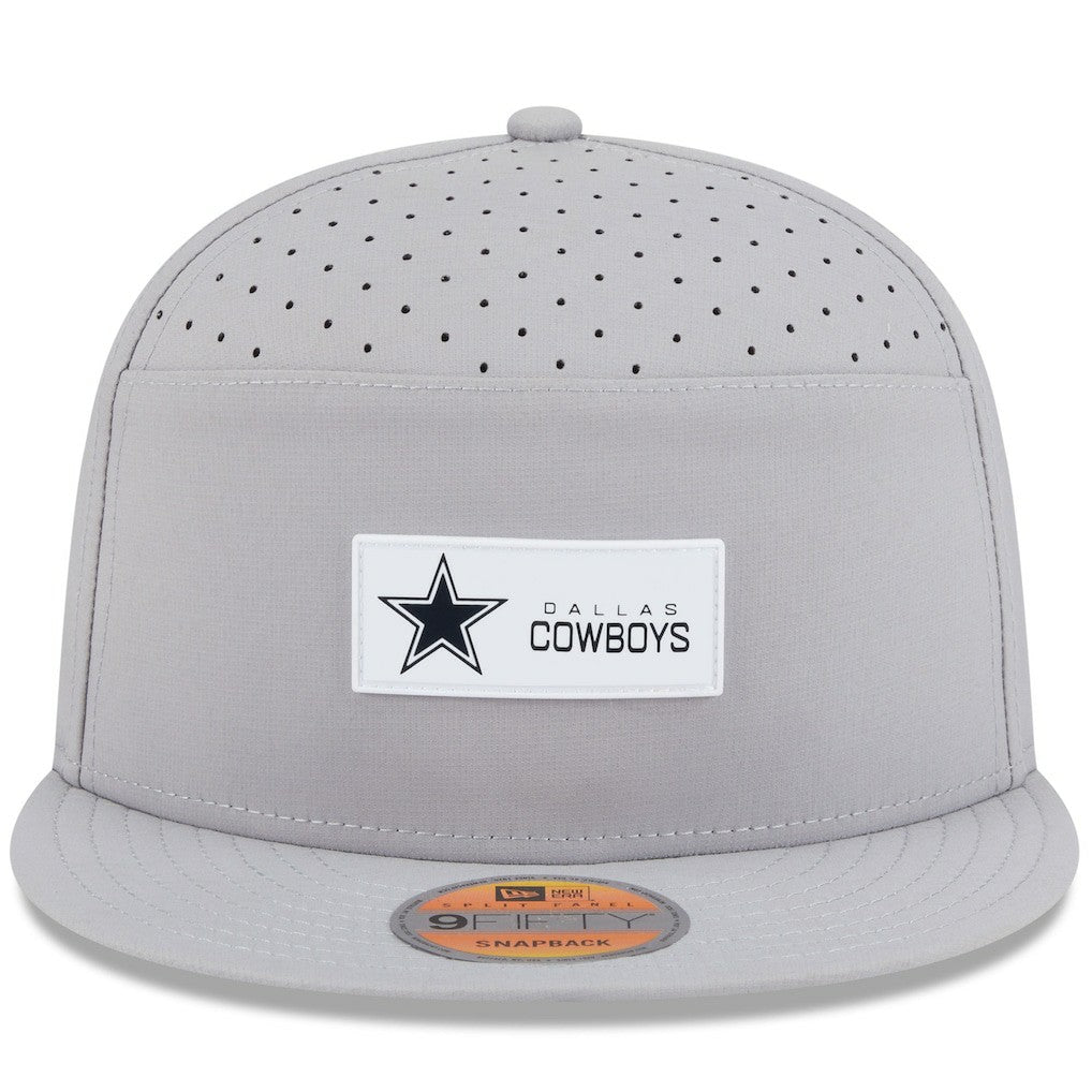 Dallas Cowboys New Era 2025 Sideline Split Panel 9FIFTY Snapback Hat - Gray - NFL