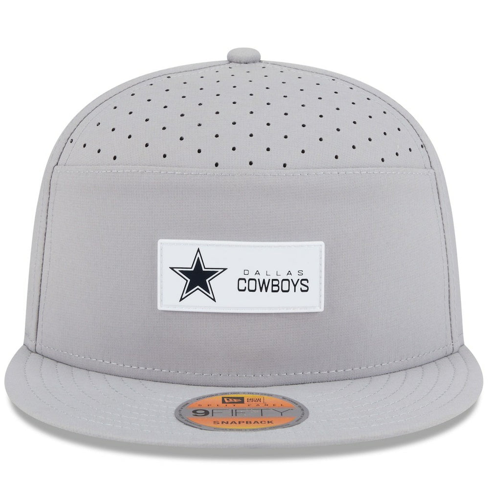 Dallas Cowboys New Era 2025 Sideline Split Panel 9FIFTY Snapback Hat - Gray - NFL
