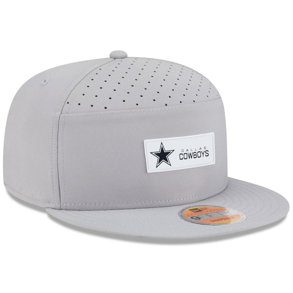 Dallas Cowboys New Era 2025 Sideline Split Panel 9FIFTY Snapback Hat - Gray - NFL